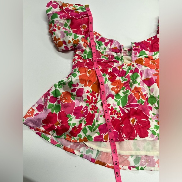 ASTR the Label Women's Nalda Top Floral Size Small Pink Puff Sleeve - Picture 10 of 12